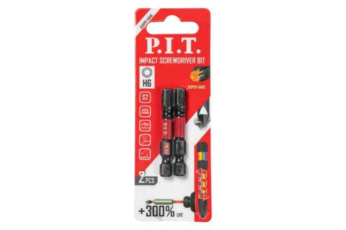 Бита ударная P.I.T. H6x50 мм 2 шт в уп.(ASDR01-50H6)