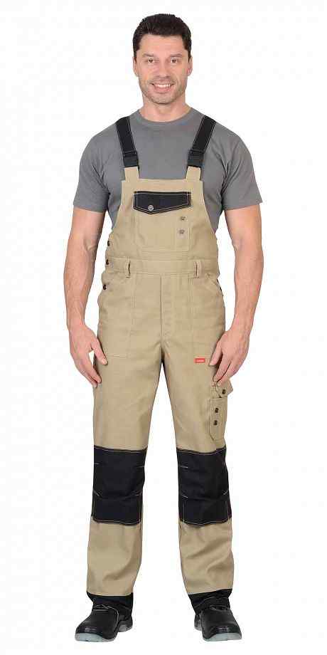 Полукомбинезон "Вест-Ворк" беж/черн 270г/м2