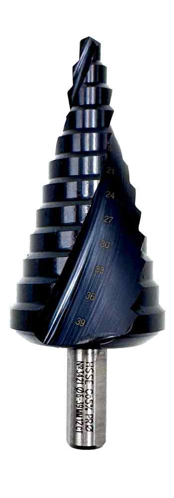 Сверло ступенчатое №3421 6-39/12 ступ,  хв.10мм HSSE TiALN жаропрочные стали и нерж/ПрофОснастка