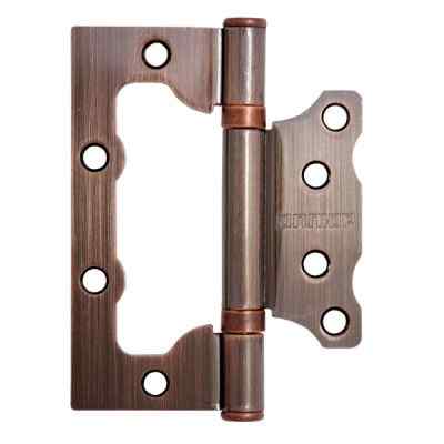 Петля дверная накладная без врезки Аллюр 100х75 2ВВ АС 2,5мм. медь (2шт.) (7653)