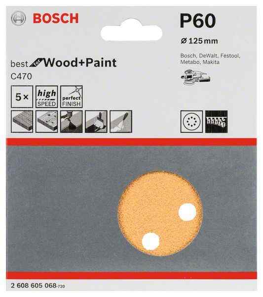 Шлифкруг 125 к60 B.f.W+P / BOSCH (5шт)