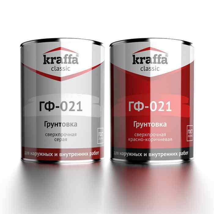 Грунт ГФ-021 Серый 1,9кг сверхпрочный Kraffa