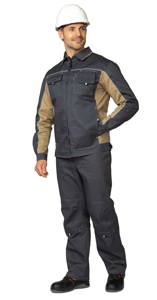 Куртка мужская "Люкс" (серый/беж/беж)