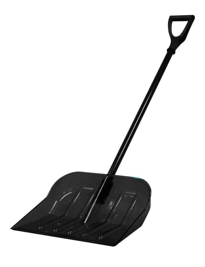 Лопата из поликарбоната 455х400 черная, алюминиевый черенок, V-ручка