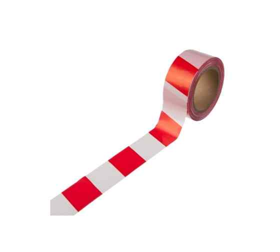 Лента сигнальная красно-белая 75мм х 200м