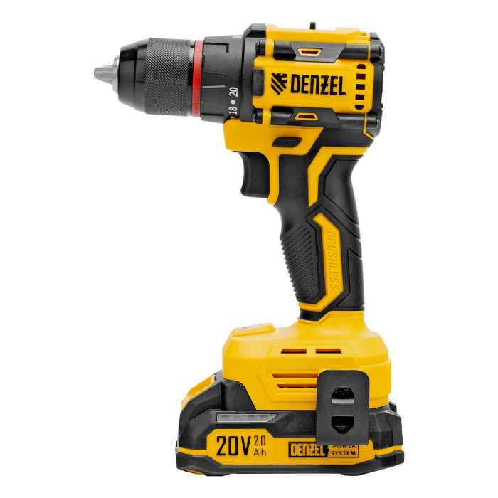 Дрель-шуруповерт аккумуляторная бесщет. CDH-BL-20(20 В, 2*2А/ч, 50 Н/м, кейс)// Denzel