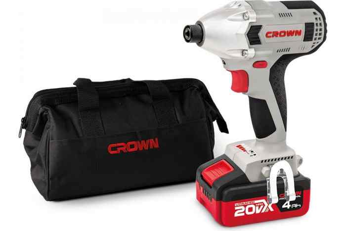 Винтоверт аккумуляторный ударный CT22021HX-4 TB (20В, 2*4А/ч, 320Нм, патрон 1/4") /Crown