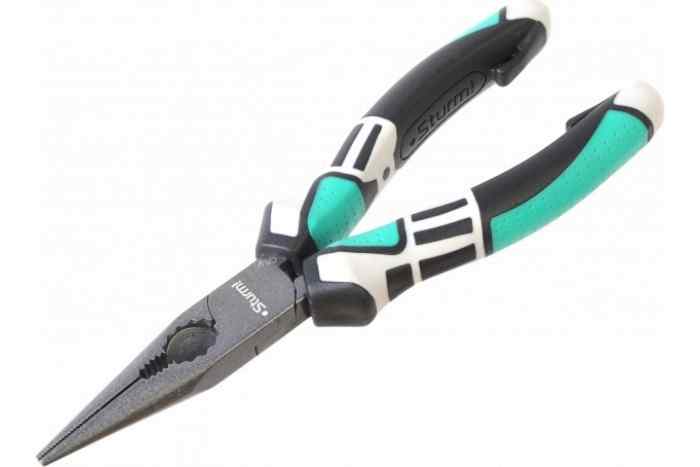Длинногубцы 200мм, CrV, тефлоновое покрытие, TPE рукоятки, Sturm