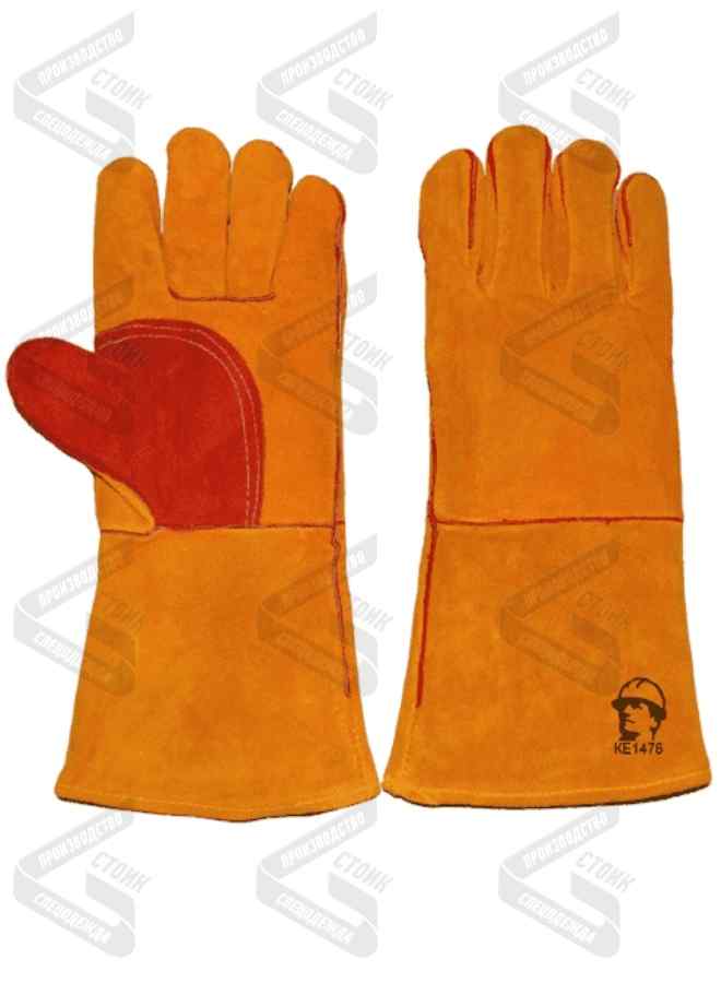 Краги "РосМарка" особо прочные с подкладкой, 35 см (1476), желтый/красный