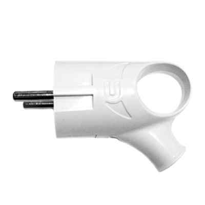 Вилка угловая с ушком с/з белая (16А, 220В) А112 Универсал