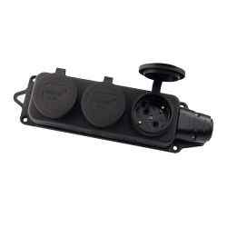 Розетка каучуковая Lezard 3-м. с з/к IP44 16А 