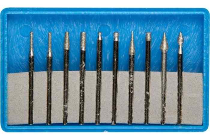 Набор мини-насадок с алмазным напылением (10 шт; 3 мм; P180) Зубр