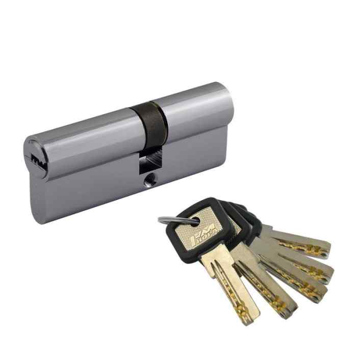 Цилиндровый механизм ЛПУ-80 асимметричный, хром (45-35) 12688 НОРА-М