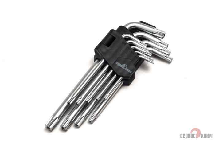 Набор Г-образных звездочек torx с отверстием на конце 9 предметов