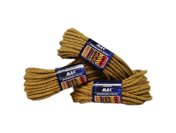 Канат джутовый 6 мм длина 10м (разрывная нагрузка 280кг) упаковка