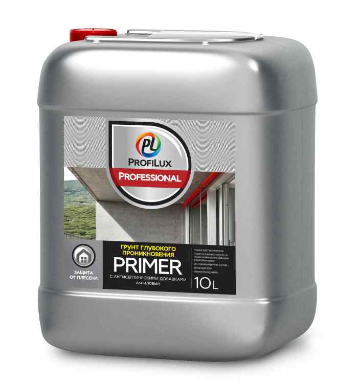 Грунт PRIMER с антисептическими добавками 10л ProfiLux Professional