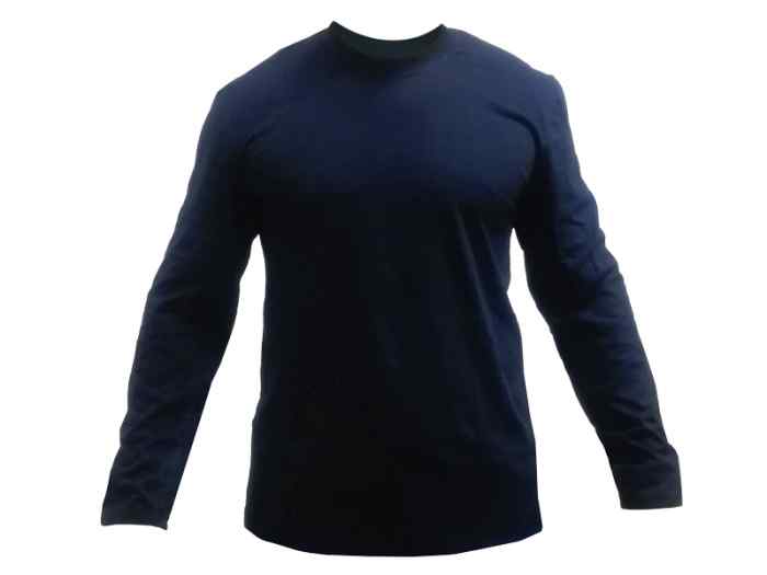 Футболка длинный рукав кулирка темно-синяя