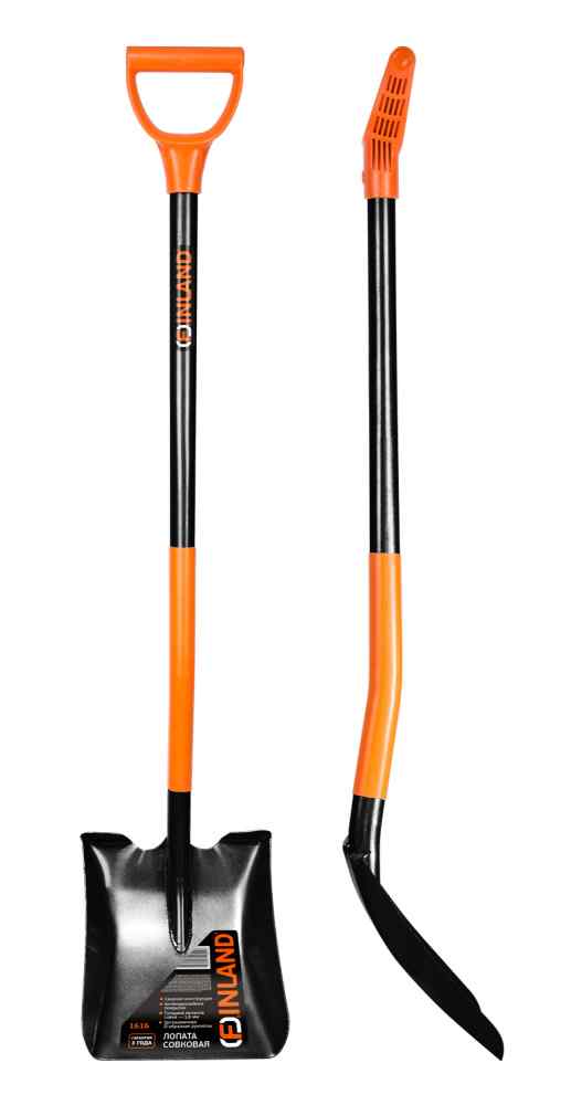 Лопата цельнометаллическая совковая, с мет. черен., с руч., длинна 1200 мм, ширина 230 мм FINLAND