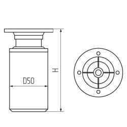 Опора мебельная d-50 мм  h 150-170 мм,  хром (5983)