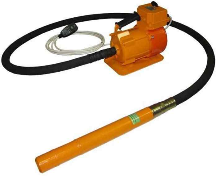 Вибратор электрический глубинный ВИ-1-17-3 на 220 В (Двигатель+вал 3 м + булава 51) 