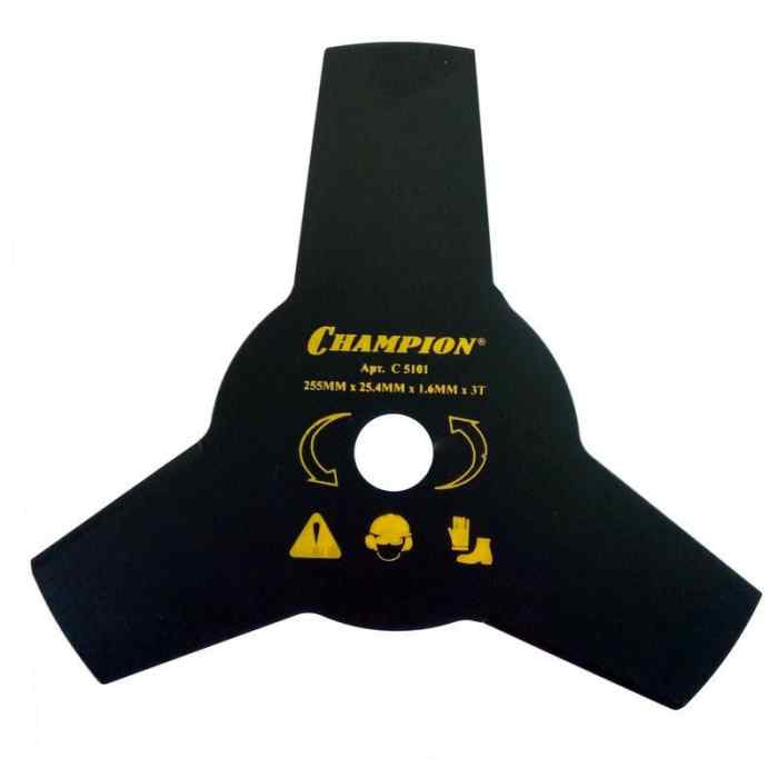 Нож для жесткой травы CHAMPION 3/255/25,4 (тип А) (125R,235R,FS80,85,100,120,FR85,350,450)