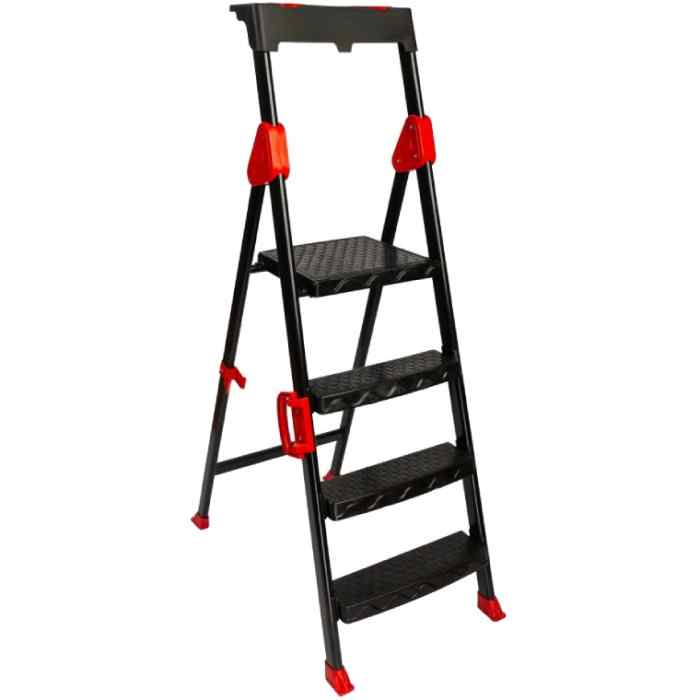 Стремянка стальная с ПЛАСТИКОВЫМИ  4 ступени П4504