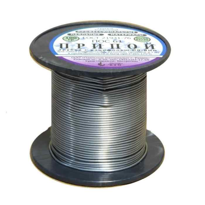 Припой ПОС 61 с канифолью d2 мм катушка 100гр 11365