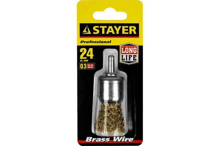 Щетка д/дрели кисть витая стальная  30мм (латунь) MAXClean / STAYER