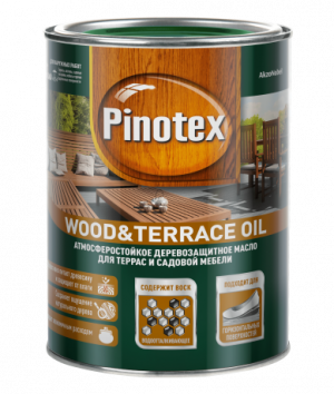 Антисептик для террасс 1л Terrace&Wood Oil CLR PINOTEX