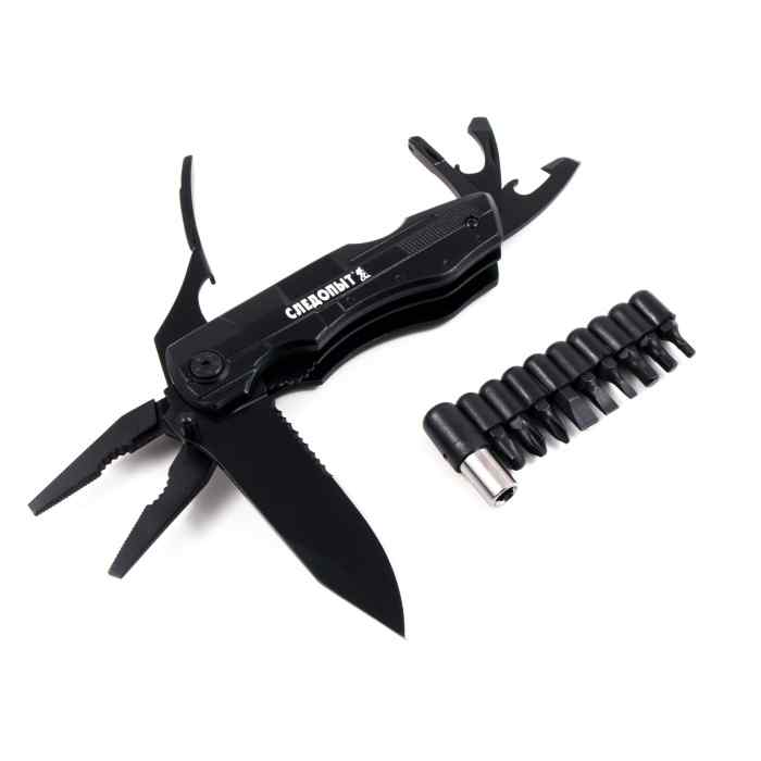 Мультитул-плоскогубцы 8 предметов, с набором бит Следопыт