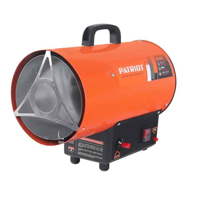 Калорифер газовый PATRIOT GS 16, 16 кВт, 350 мᵌ/ч, пьезо поджиг, редуктор, шланг.