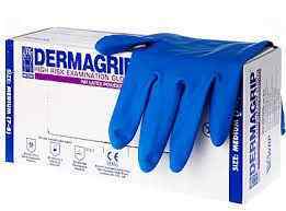 Перчатки латексные Dermagrip High Risk, манжета 290мм (блок 50шт/25пар)