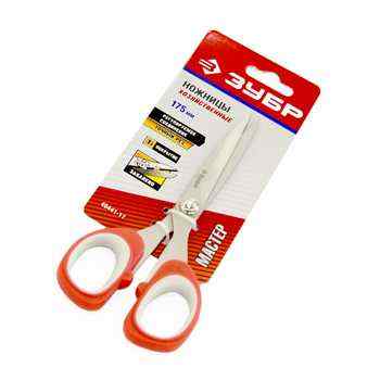 Ножницы "МАСТЕР" хозяйственные, двухкомпонентные ручки, 175мм/ЗУБР