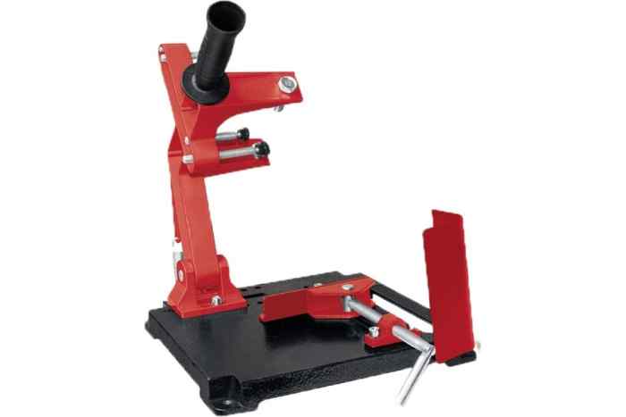 Стойка для УШМ  P0010007 (диаметр круга 180-230мм, угловые тиски 45 град, литое основание)