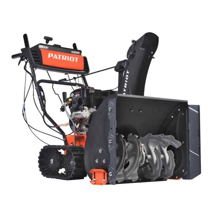 Снегоуборщик ПАТРИОТ СИБИРЬ 85 ЕТ   7 л.с.,стартер ручной/220В, ковш 62см. гусеницы