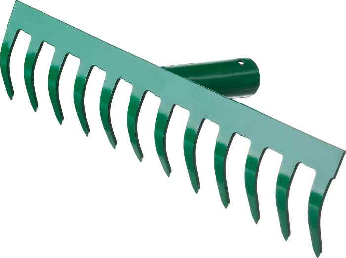 Грабли садовые прямой зуб, 12 зубцов, 312x60 мм, б/ч РОСТОК