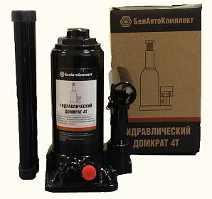 Домкрат гидравлический бутылочный 4т (выс.подъема 170-345мм, 2 клапана) / БелАК 