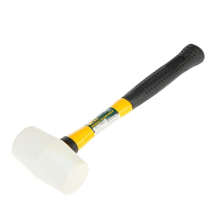 Киянка резиновая белая, фиберглассовая ручка, 60 мм.(450гр.)/FIT