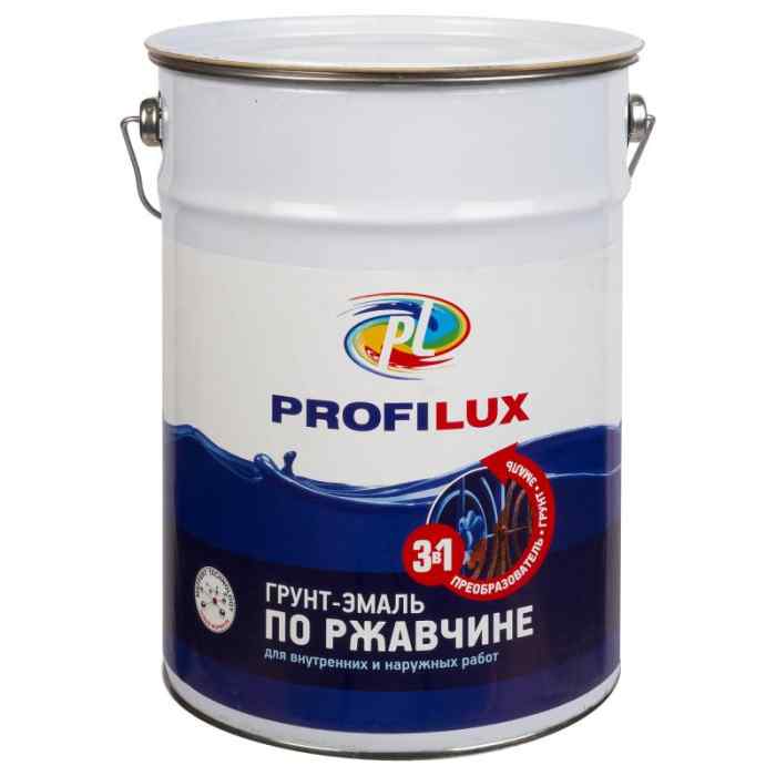 Грунт - эмаль по ржавчине 3 в 1 серая 5кг Profilux