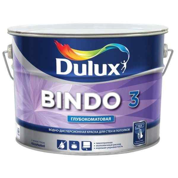 Краска для стен и потолков 2,5л BINDO-3 глубокоматовая база BW