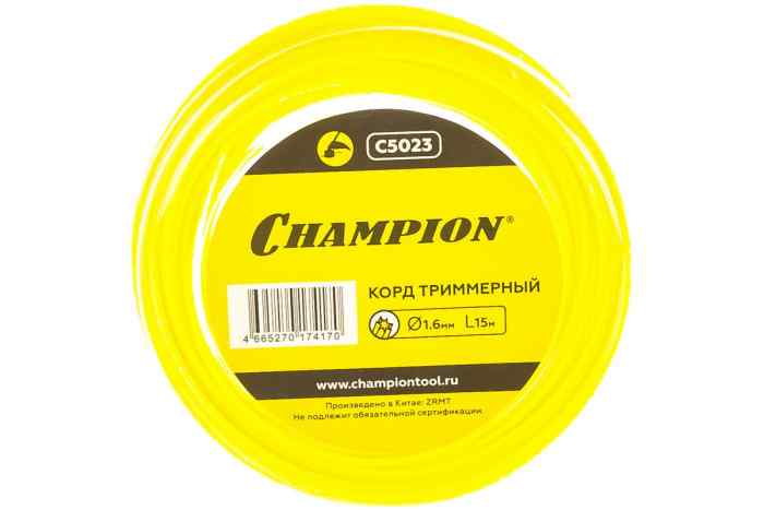 Леска триммерная CHAMPION 1.6мм х 15м Star, звезда  