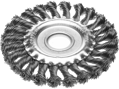 Щетка д/УШМ дисковая 175*22,2 (сталь, витая ) / STAYER