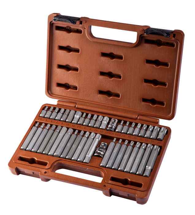 Набор вставок Т20-Т60, SplineM5-M12,шест4-12мм,адаптеры 3/8"DR и 1/2"DR 42 пр./OMBRA