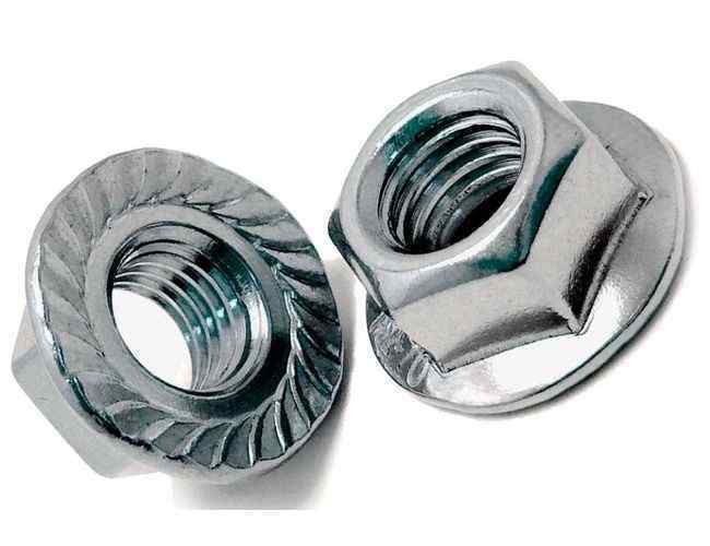 Гайка М12 оцинкованная с фланцем DIN 6923