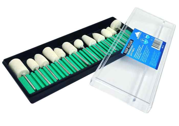 НАБОР НАСАДОК ПОЛИРОВАЛЬНЫХ ДЛЯ ГРАВЕРА 12шт/ VERTEXTOOLS