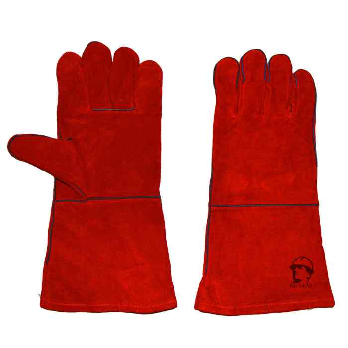 Краги "РосМарка" красные с подкладкой, 35 см (1470)