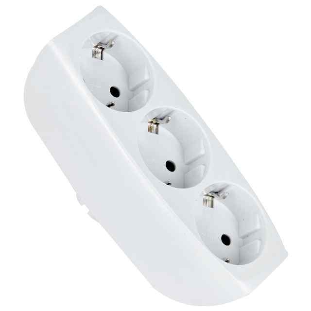 Тройник ЭРА (3 гн. с/з, шторки) белый SP-3e-W