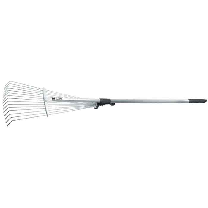 Грабли веерные стальные, 190-520х1200-1500 мм, 15 зубьев, раздвижные, стальной черенок// Palisad