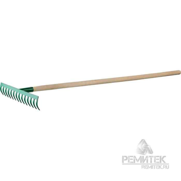 Грабли садовые РОСТОК 14 прямых зубца,с черенком