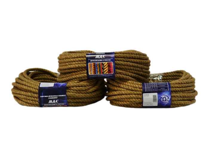 Канат джутовый 8 мм длина 10м (разрывная нагрузка 310кг) упаковка
